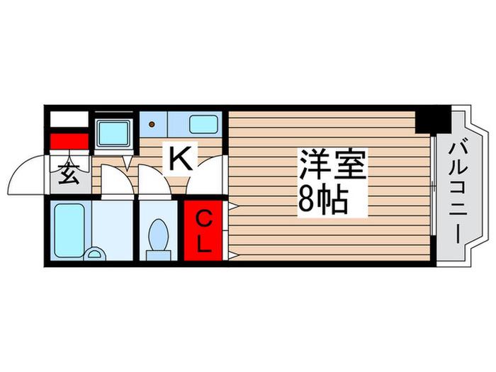 AD日暮(1K/8階)の間取り写真