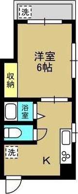 谷崎マンション(1K/2階)の間取り写真