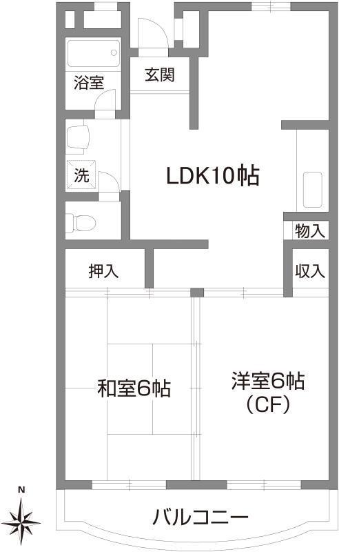 ファルム烏山(3DK/5階)の間取り写真