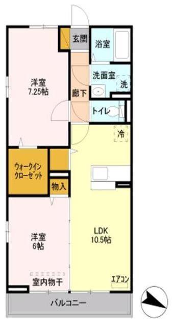 マリアージュ(2LDK/3階)の間取り写真