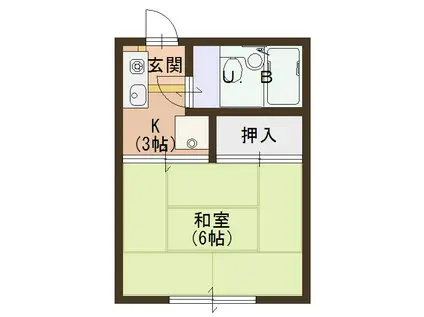 本町ハイツ(1K/2階)の間取り写真