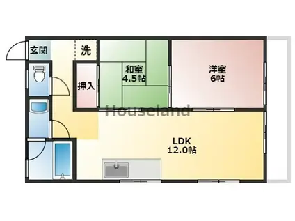 嶋ビル(2LDK/2階)の間取り写真