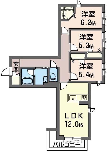 MAISON DE LUEUR(3LDK/2階)の間取り写真
