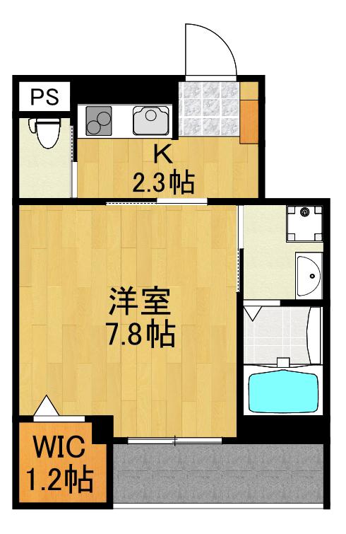 ポルタ フォルトゥーナ(1K/1階)の間取り写真