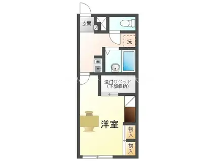 レオパレスビオラ(1K/2階)の間取り写真