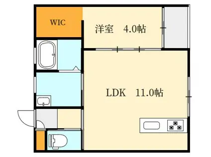 GROWTH TAKAOKAA棟(1LDK/1階)の間取り写真