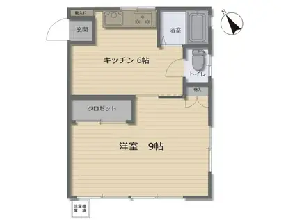 第2小澤荘(1K/2階)の間取り写真