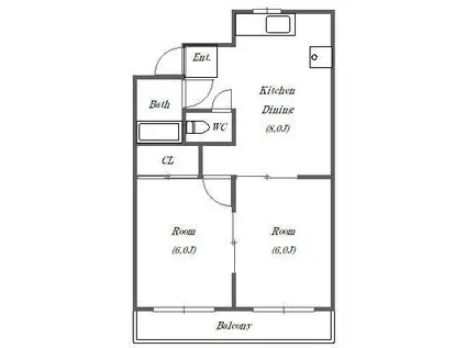 第1青木マンション(2DK/4階)の間取り写真