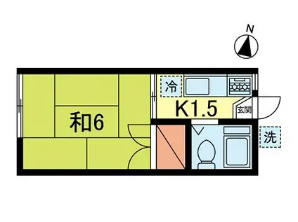 梅田荘(1K/1階)の間取り写真
