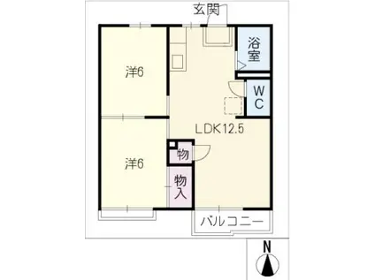 タウニー新栄(2LDK/2階)の間取り写真