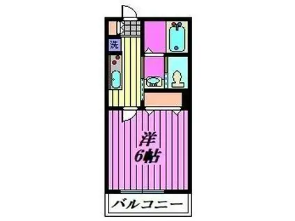 MARK DUO狭山 II(1K/2階)の間取り写真