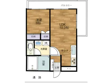 パレスヒルズ21(1LDK/3階)の間取り写真