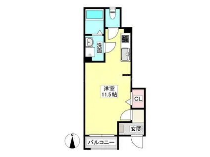 ひまわり(ワンルーム/1階)の間取り写真