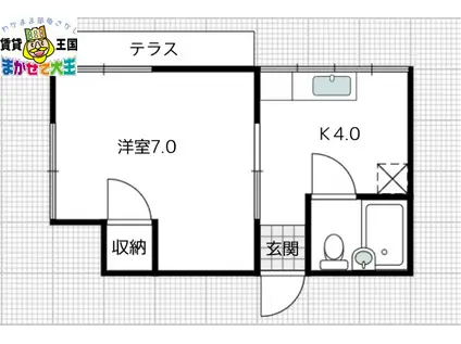 サンパール(1K/1階)の間取り写真