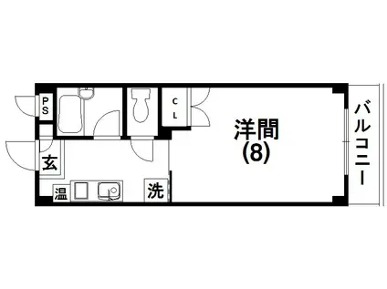 カーサアスカル(1K/2階)の間取り写真