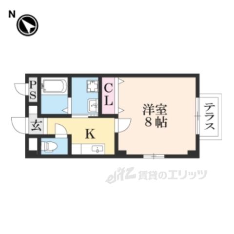 ヴィル・クラージュ(1K/1階)の間取り写真