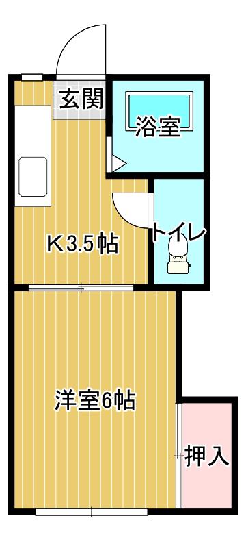 フォーブル50(1K/2階)の間取り写真