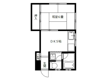 昴荘(1DK/2階)の間取り写真