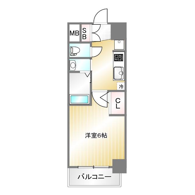 エステムコート神戸湊町(1K/11階)の間取り写真