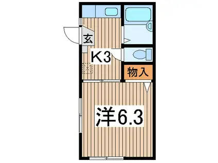 ハイツタカヤマ(1K/2階)の間取り写真