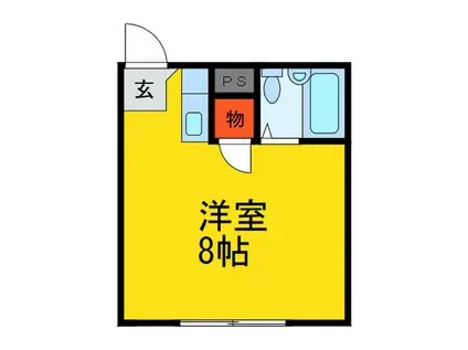 三幸ハイツ(ワンルーム/2階)の間取り写真