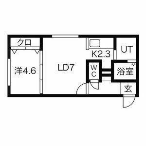 セカンドアベニューB(1LDK/4階)の間取り写真