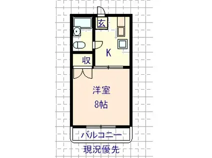 パークサイド青垣(1K/2階)の間取り写真