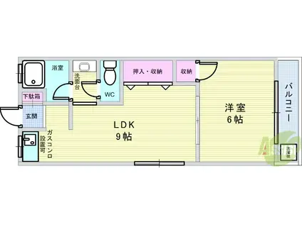 MANSHON HISUIEN(1LDK/3階)の間取り写真