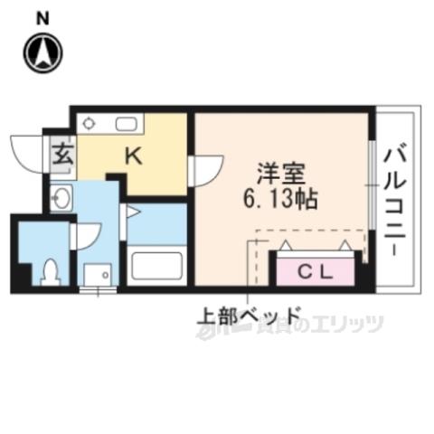 レジデンスリーブル(1K/3階)の間取り写真