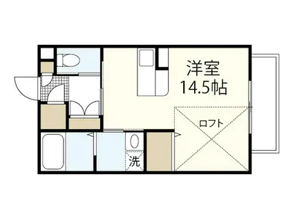 メロディー参番館(ワンルーム/2階)の間取り写真