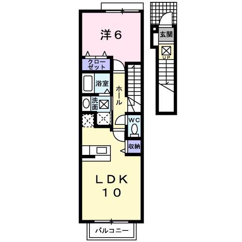 コーポミューゲ(1LDK/2階)の間取り写真