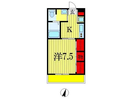 リブリ・シャルマン(1K/1階)の間取り写真