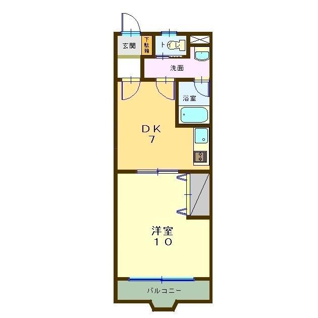 RICOGARDENHILLS(1DK/1階)の間取り写真