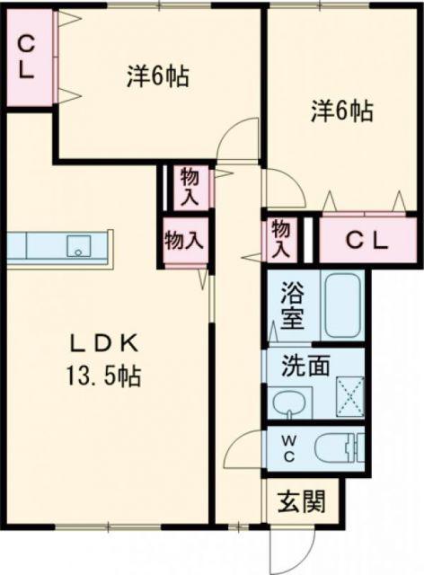 メゾンひまわり(2LDK/1階)の間取り写真