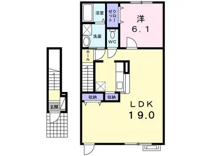 メゾン・ロワールII(1LDK/2階)の間取り写真