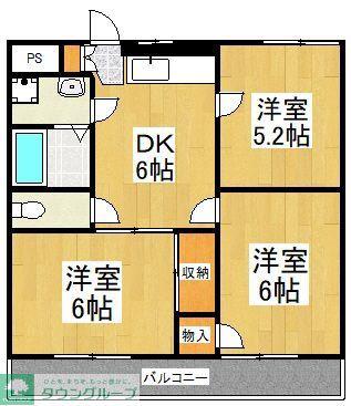 グリーンヒル高橋(3DK/1階)の間取り写真