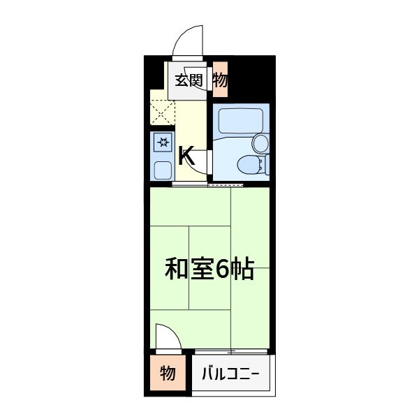 ハイツ江東Ⅱ(1K/1階)の間取り写真