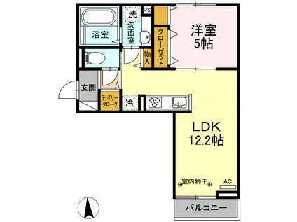 メゾンパーク木ノ下(1LDK/3階)の間取り写真