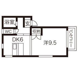 タウンハウスヨシダC棟(1DK/2階)の間取り写真