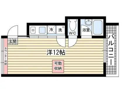 キャトルセゾン(ワンルーム/4階)の間取り写真