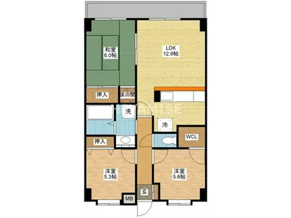 ゆうゆう西山(3LDK/3階)の間取り写真