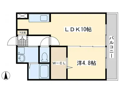アルカーノ(1LDK/7階)の間取り写真