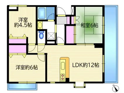 ラフィネ栗平(3LDK/1階)の間取り写真