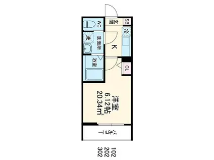 GRADUS川越(1K/2階)の間取り写真