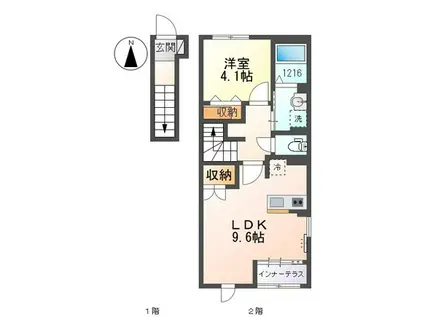 ムスカリ(1LDK/2階)の間取り写真