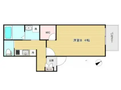 グランディール新座志木(1K/2階)の間取り写真