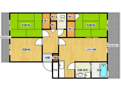 SKレジデンス 302(3LDK/3階)の間取り写真
