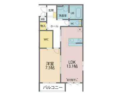 リオグランデパークス(1LDK/2階)の間取り写真