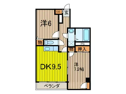 トキ壱番館(2DK/3階)の間取り写真