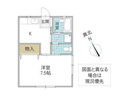 キャッスルツクバD棟(1K/2階)の間取り写真